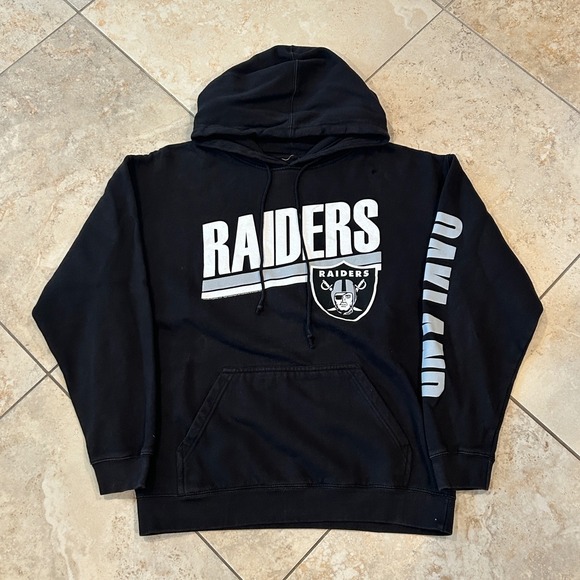 NFL Other - Vintage NFL Oakland Raiders Hoodie Mens XL Black Oakland Sleeve Pullover Y2k